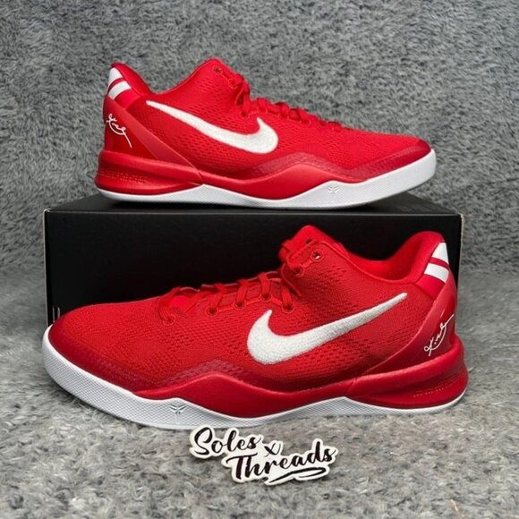 Nike Kobe 8 (GS) University Red White Size 6.5Y = 8 Women Basketball FN0266-601 - Picture 1 of 9